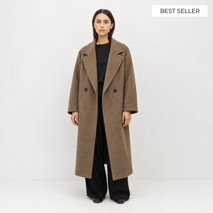 Classic Double-Breasted Wool Trench Coat