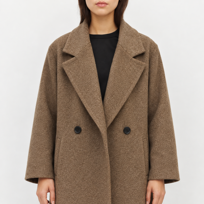 Classic Double-Breasted Wool Trench Coat