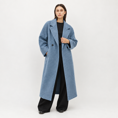 Classic Double-Breasted Wool Trench Coat